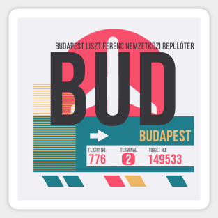 Budapest (BUD) Airport Code Baggage Tag Sticker